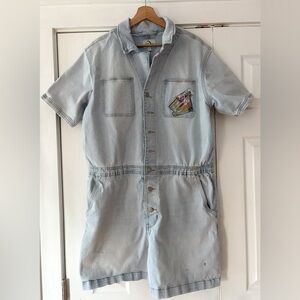 Light Blue Denim Short Sleeve Jordache Jumpsuit Size‎ XL
